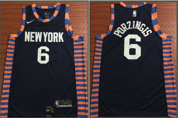 Knicks 6 Kristaps Porzingis Navy 2018 19 City Edition Nike Swingman Jersey,We sell and wholesale Knicks 6 Kristaps Porzingis Navy 2018 19 City Edition Nike Swingman Jersey on line form chian!
